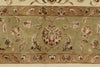 9x12 Ivory and Olive Green Turkish Tribal Rug