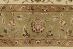9x12 Ivory and Olive Green Turkish Tribal Rug