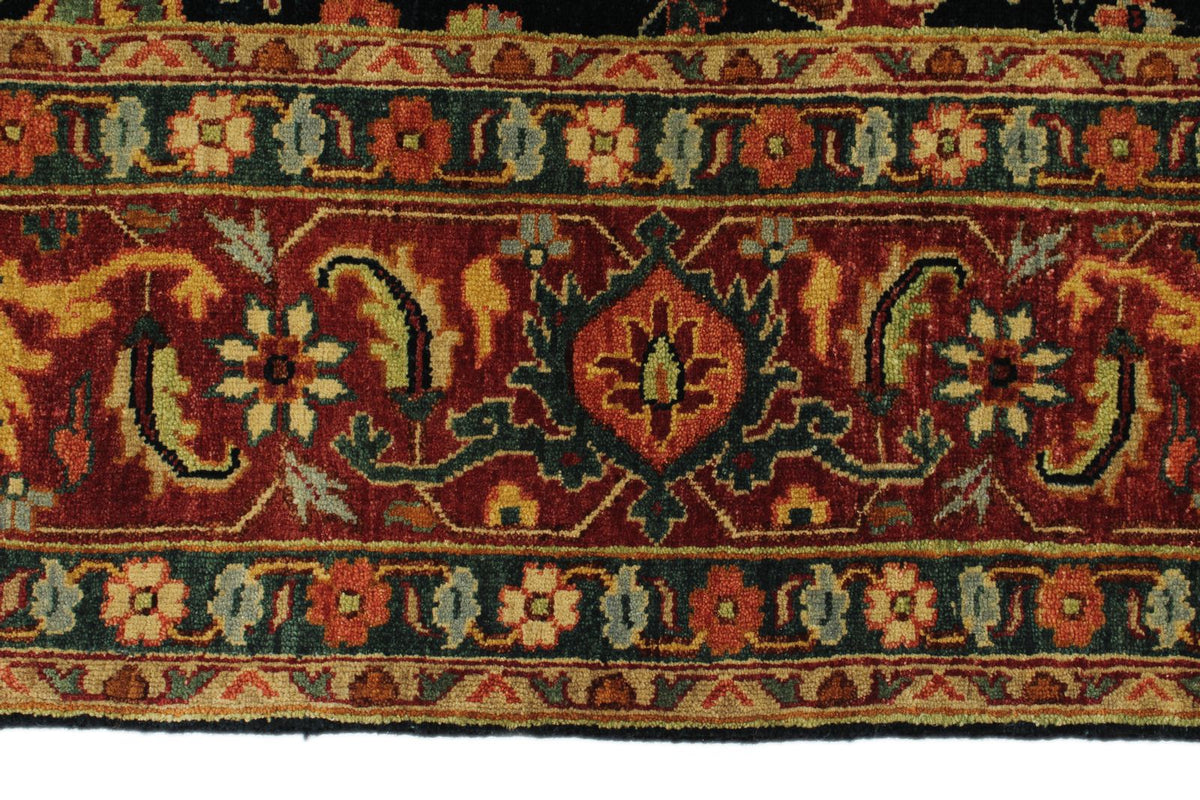 6x9 Black and Rust Persian Rug
