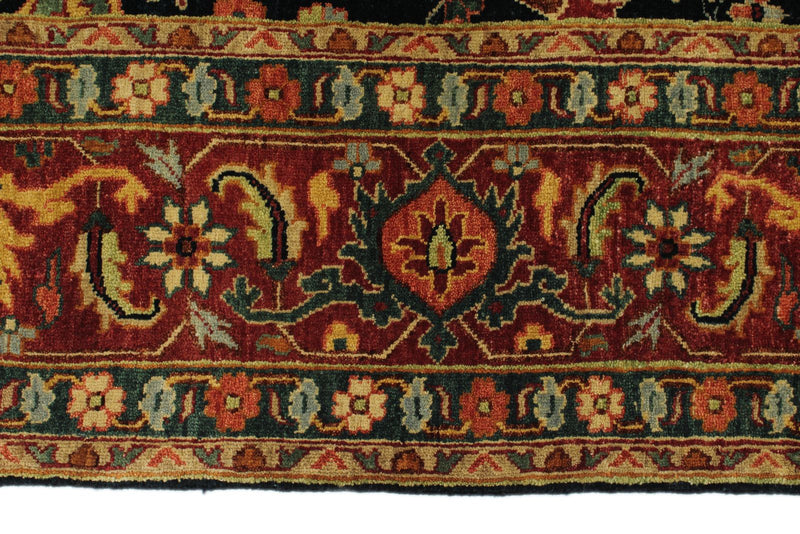 6x9 Black and Rust Persian Rug