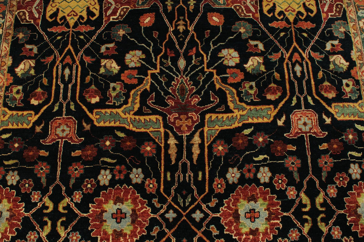 6x9 Black and Rust Persian Rug