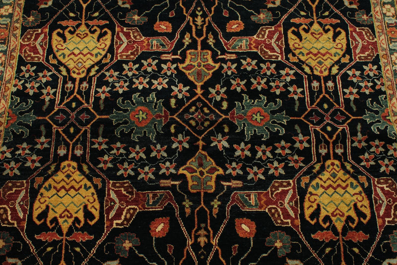 6x9 Black and Rust Persian Rug