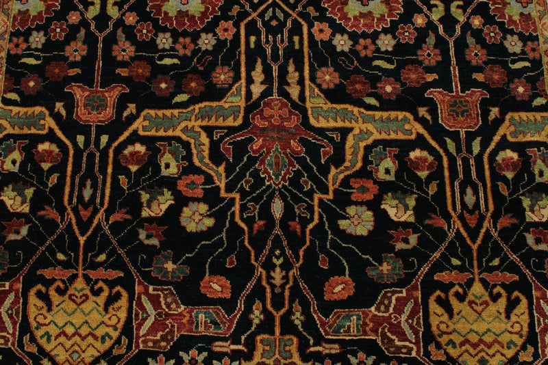 6x9 Black and Rust Persian Rug