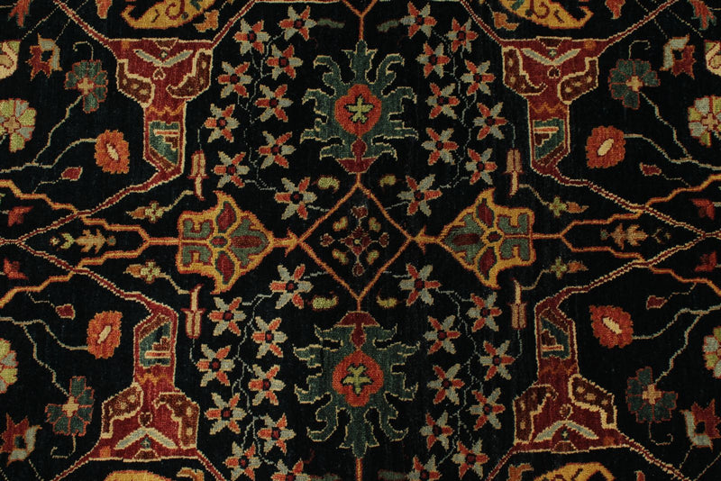 6x9 Black and Rust Persian Rug