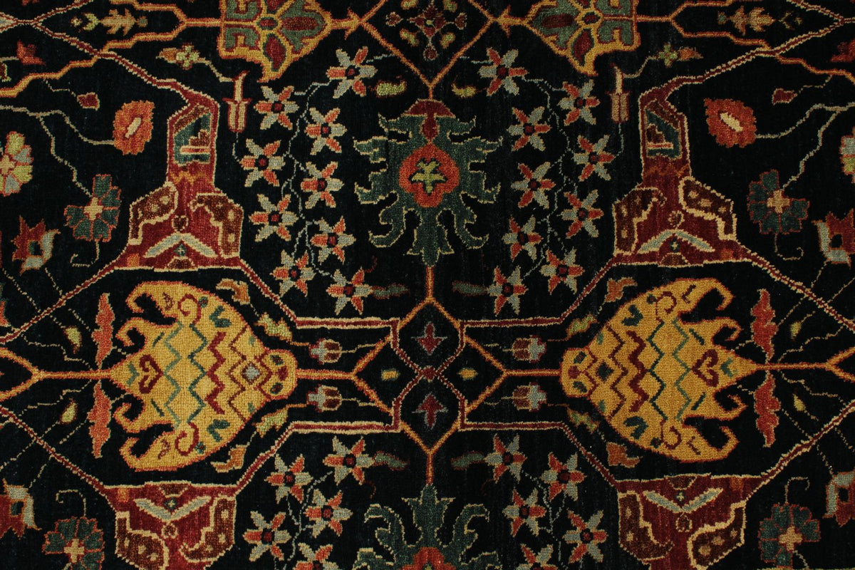 6x9 Black and Rust Persian Rug