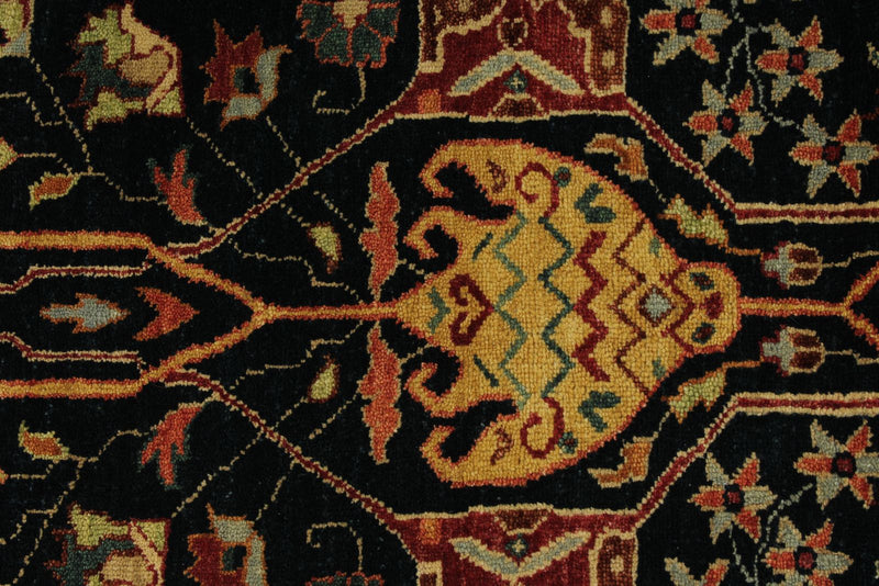6x9 Black and Rust Persian Rug