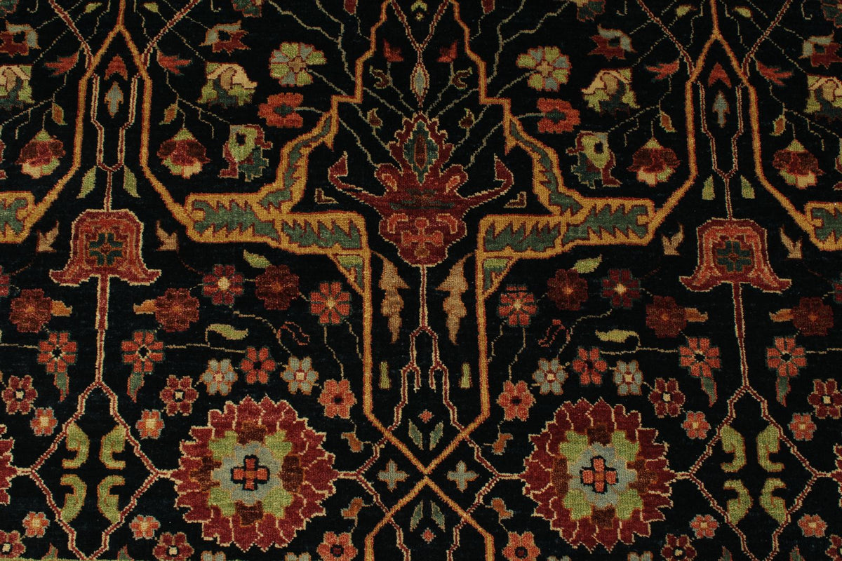 6x9 Black and Rust Persian Rug
