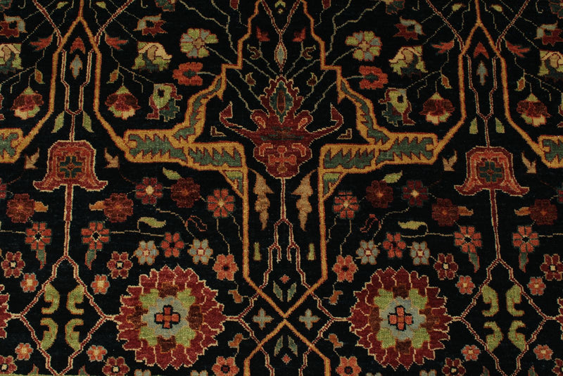 6x9 Black and Rust Persian Rug