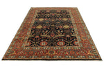 6x9 Black and Rust Persian Rug