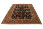 6x9 Black and Rust Persian Rug