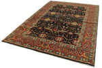 6x9 Black and Rust Persian Rug