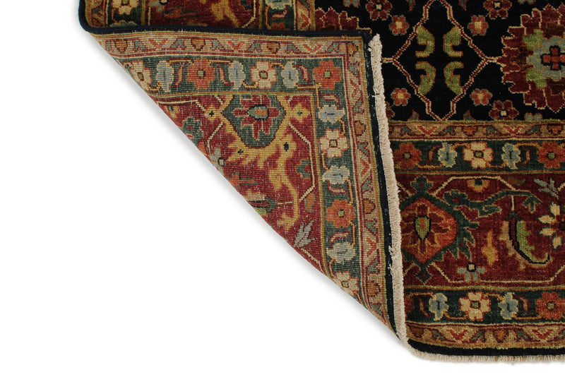 6x9 Black and Rust Persian Rug