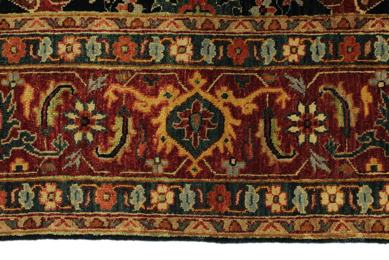 6x9 Black and Rust Persian Rug