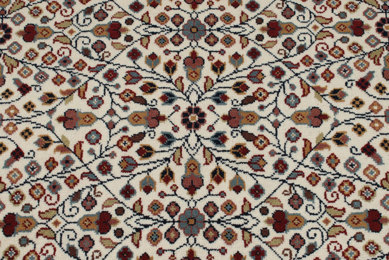 4x6 Ivory and Black Turkish Traditional Rug