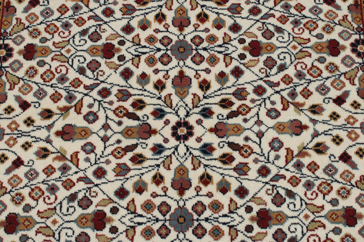 4x6 Ivory and Black Turkish Traditional Rug