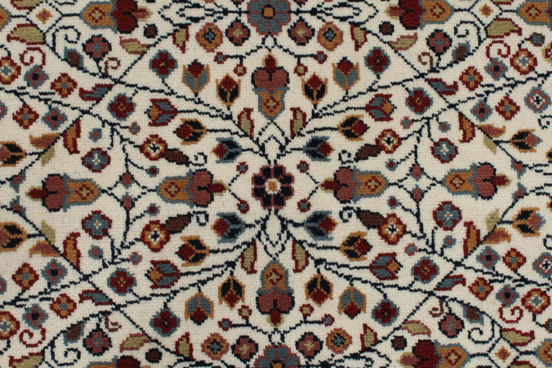 4x6 Ivory and Black Turkish Traditional Rug