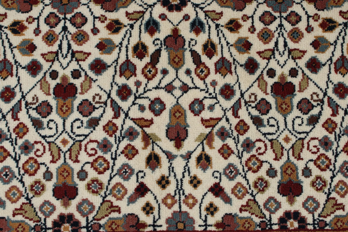4x6 Ivory and Black Turkish Traditional Rug