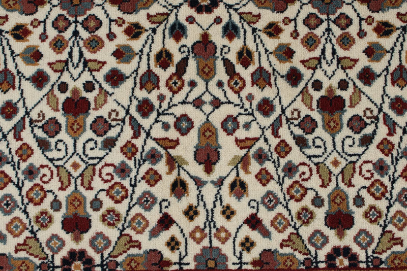 4x6 Ivory and Black Turkish Traditional Rug
