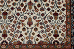 4x6 Ivory and Black Turkish Traditional Rug