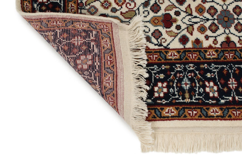 4x6 Ivory and Black Turkish Traditional Rug