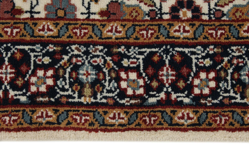 4x6 Ivory and Black Turkish Traditional Rug
