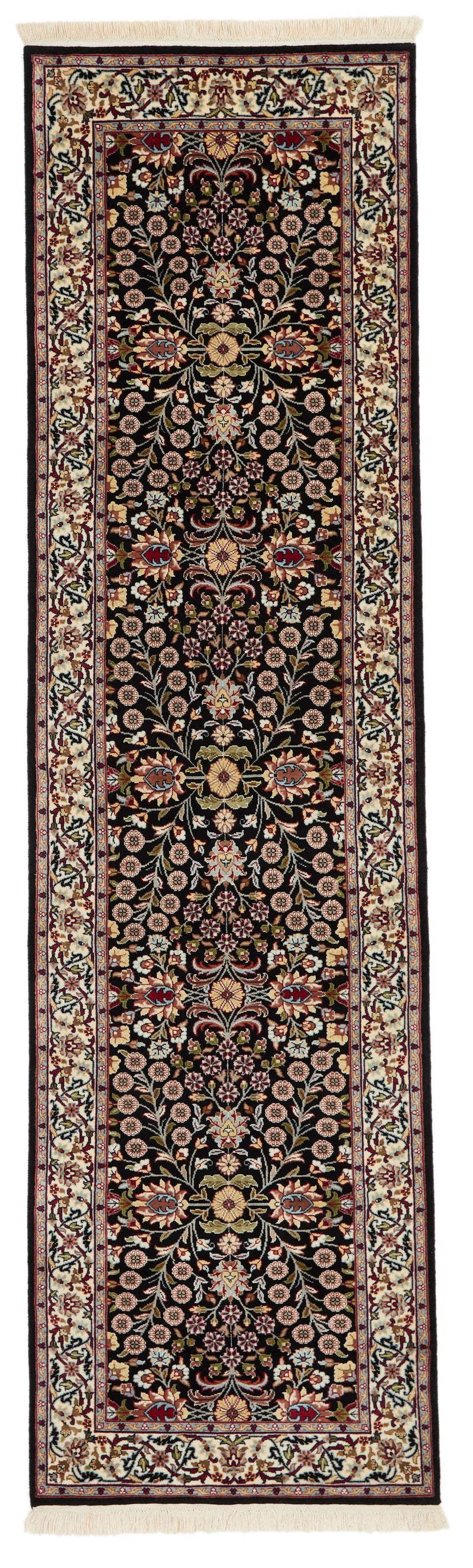 3x9 Black and Ivory Traditional Runner