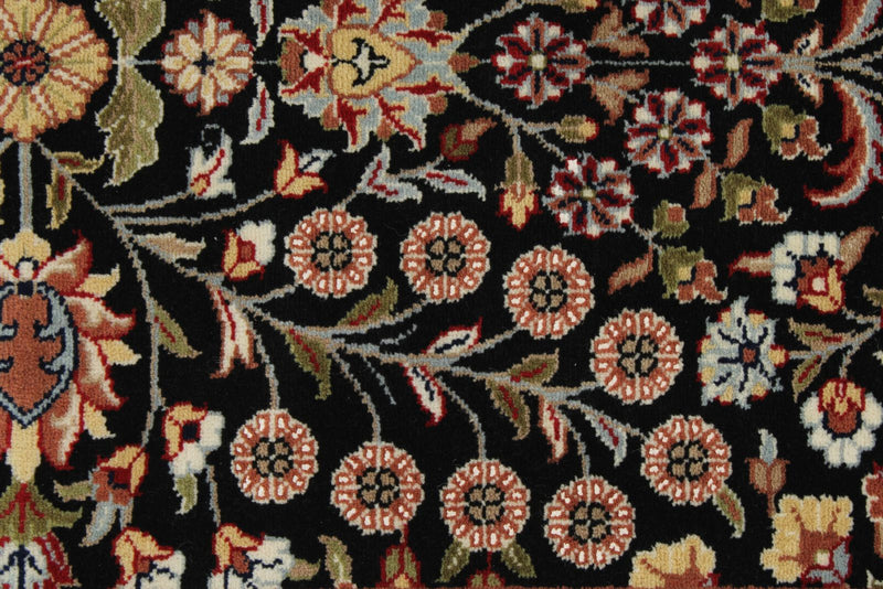 3x9 Black and Ivory Traditional Runner