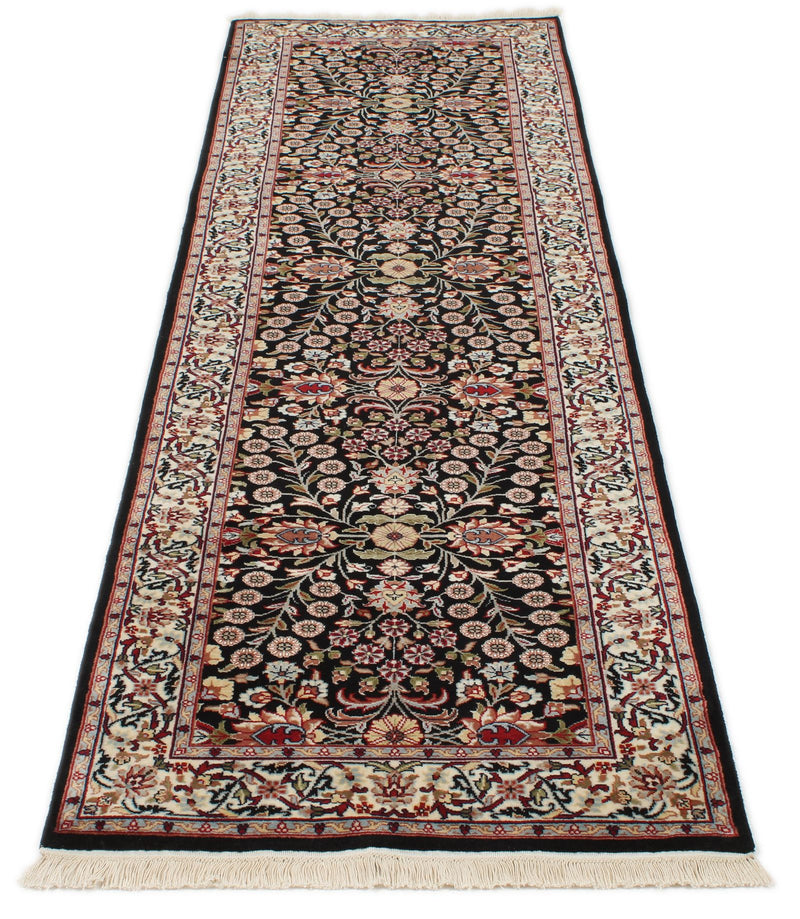 3x9 Black and Ivory Traditional Runner