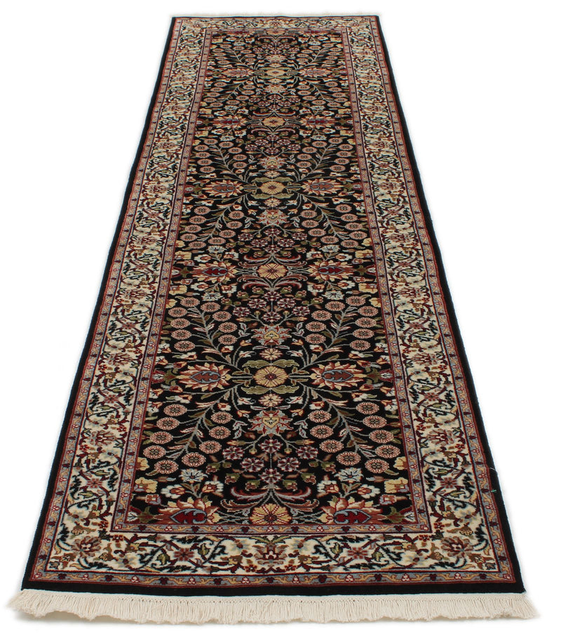 3x9 Black and Ivory Traditional Runner