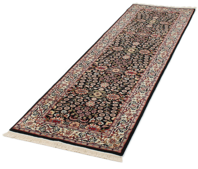 3x9 Black and Ivory Traditional Runner