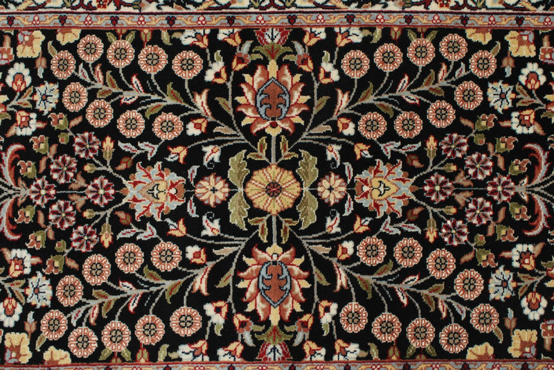 3x9 Black and Ivory Traditional Runner
