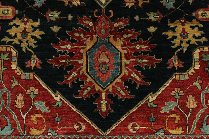 9x12 Black and Ivory Persian Rug