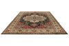 9x12 Black and Ivory Persian Rug