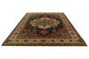 9x12 Black and Ivory Persian Rug