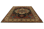9x12 Black and Ivory Persian Rug