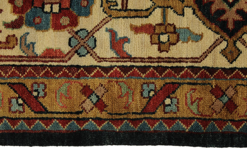 9x12 Black and Ivory Persian Rug