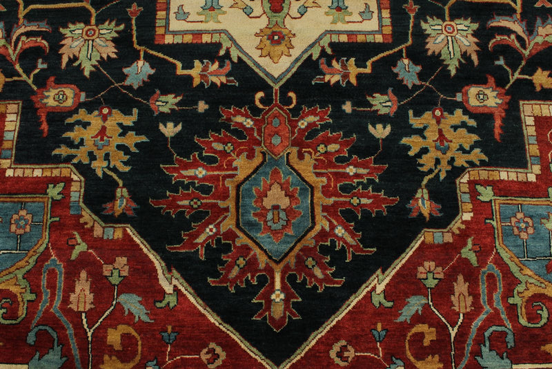 9x12 Black and Ivory Persian Rug