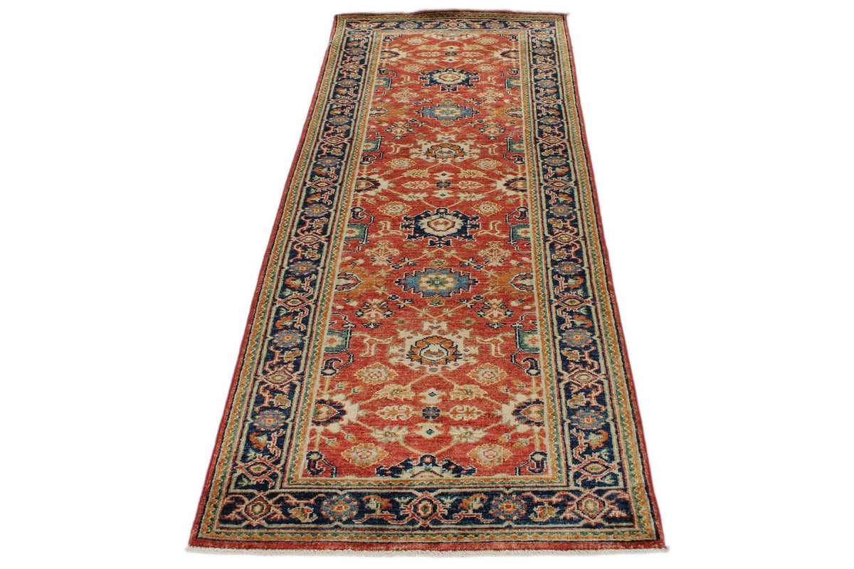 3x8 Rust and Black Turkish Tribal Runner