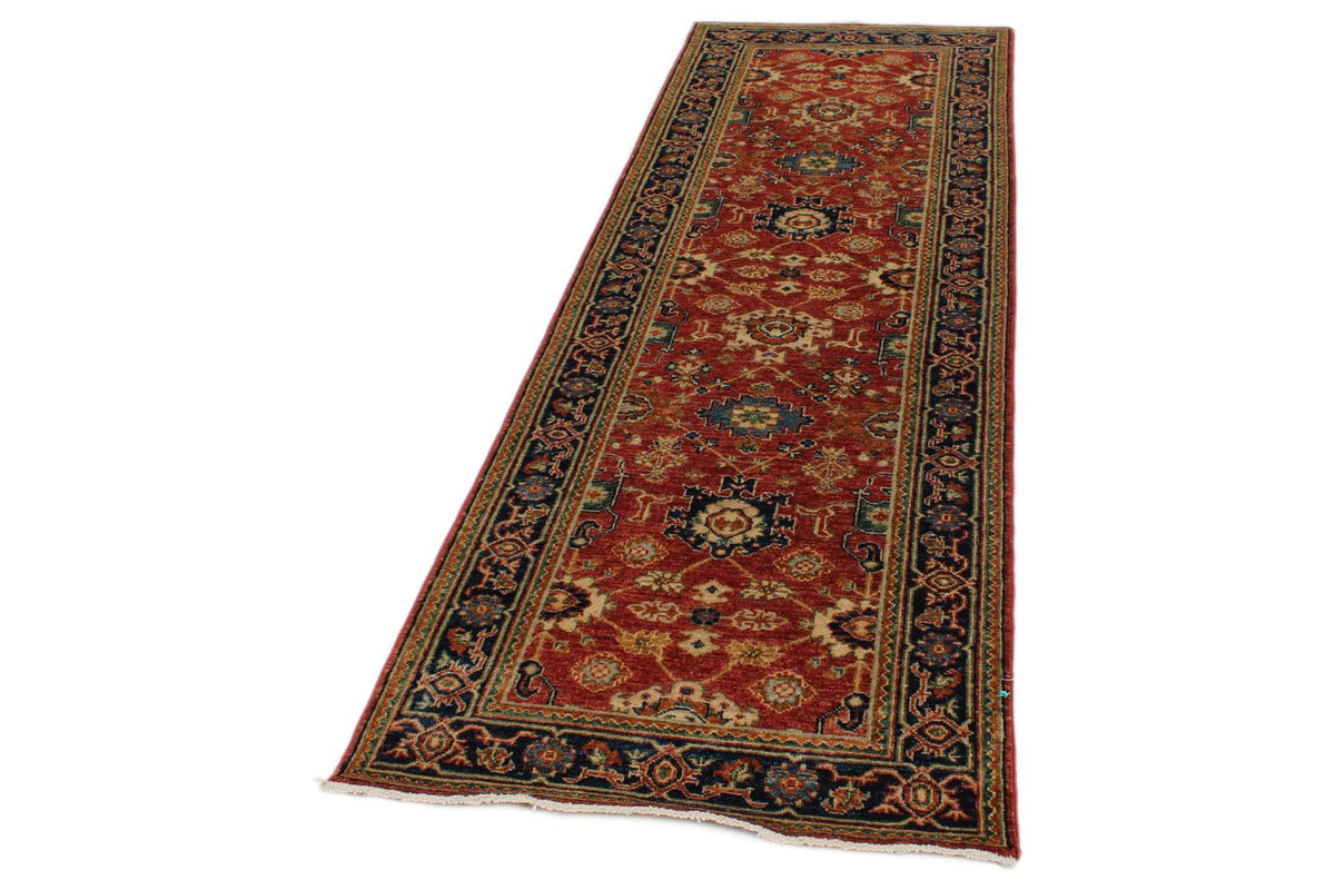 3x8 Rust and Black Turkish Tribal Runner