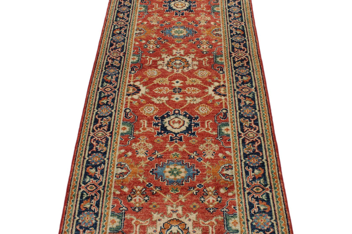 3x8 Rust and Black Turkish Tribal Runner