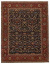 8x10 Navy and Rust Turkish Persian Rug