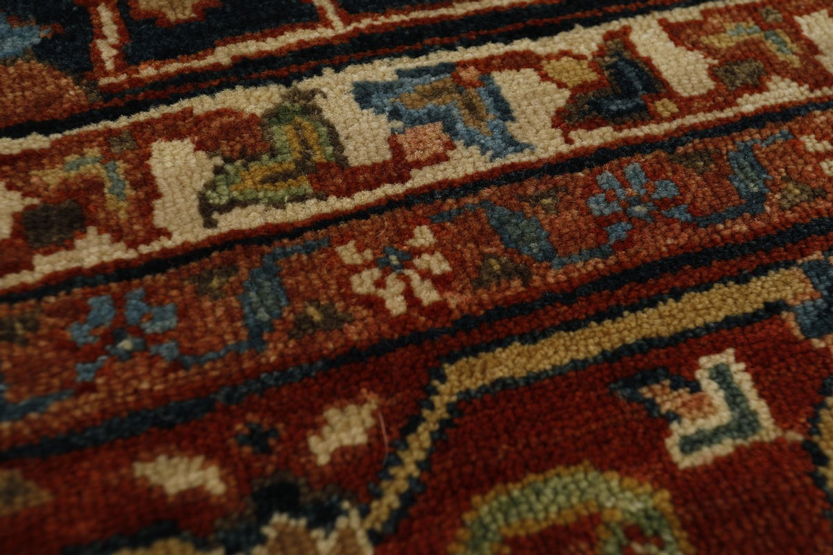 8x10 Navy and Rust Turkish Persian Rug