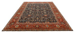 8x10 Navy and Rust Turkish Persian Rug
