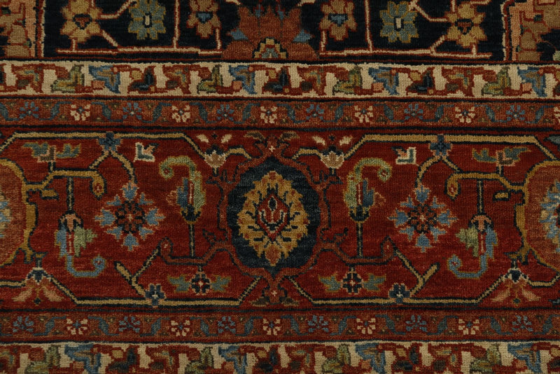8x10 Navy and Rust Turkish Persian Rug