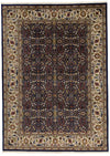 8x11 Navy and Ivory Turkish Silk Rug
