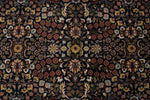 8x11 Navy and Ivory Turkish Silk Rug