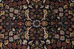 8x11 Navy and Ivory Turkish Silk Rug