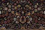 8x11 Navy and Ivory Turkish Silk Rug
