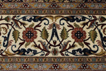 8x11 Navy and Ivory Turkish Silk Rug