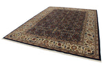 8x11 Navy and Ivory Turkish Silk Rug